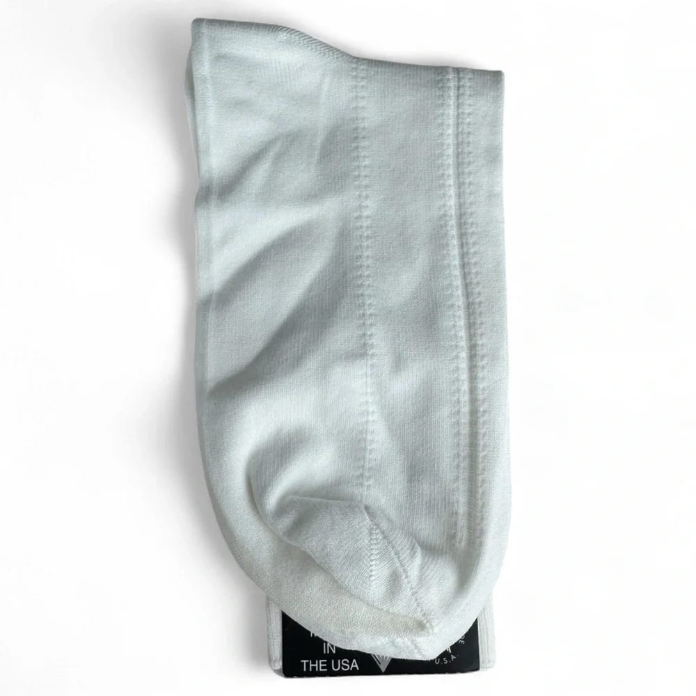Diamond Toe Hosiery Womens White Stitch Pattern Dress Socks One Size‎ Fits Most